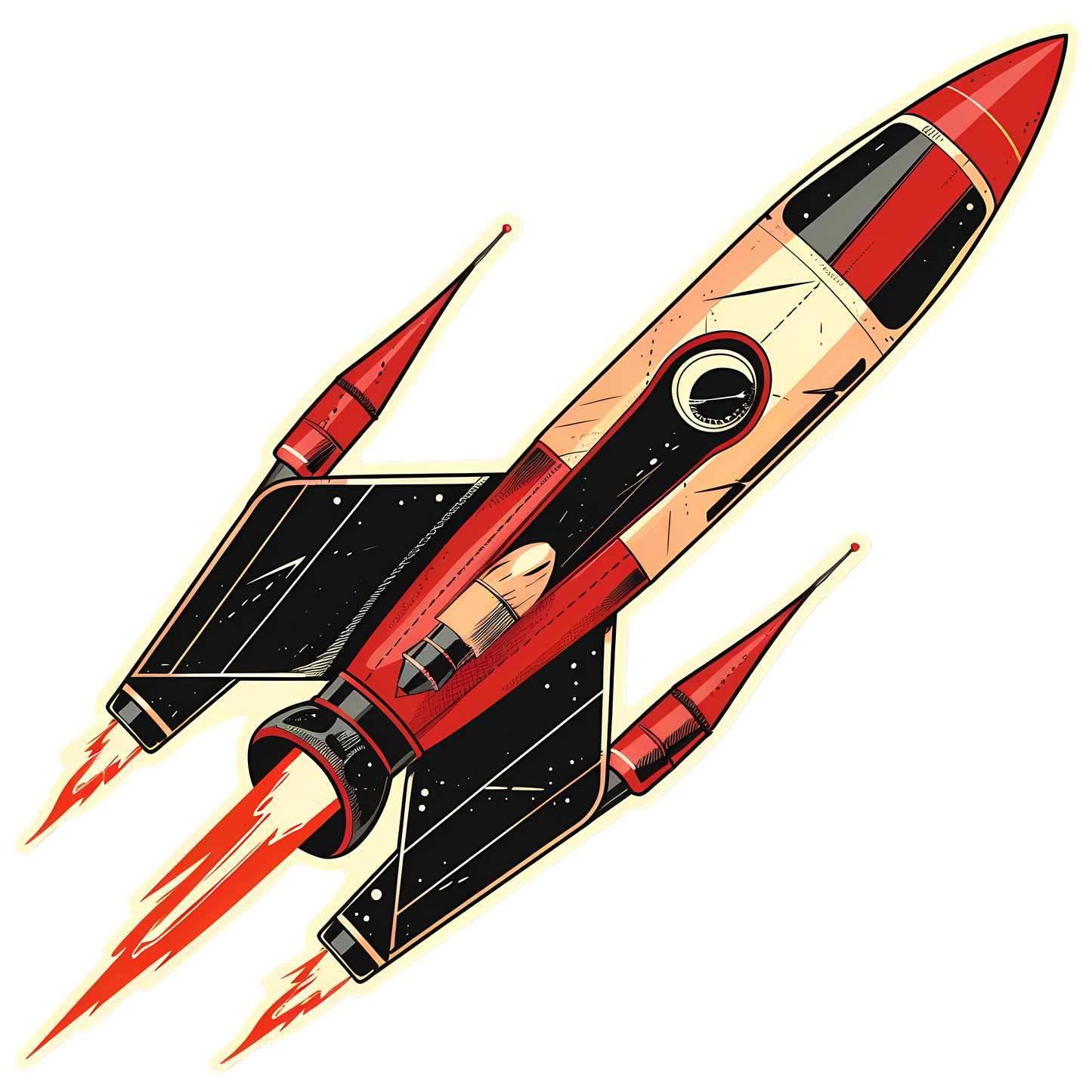 Atomic Age Spacecraft Stickers