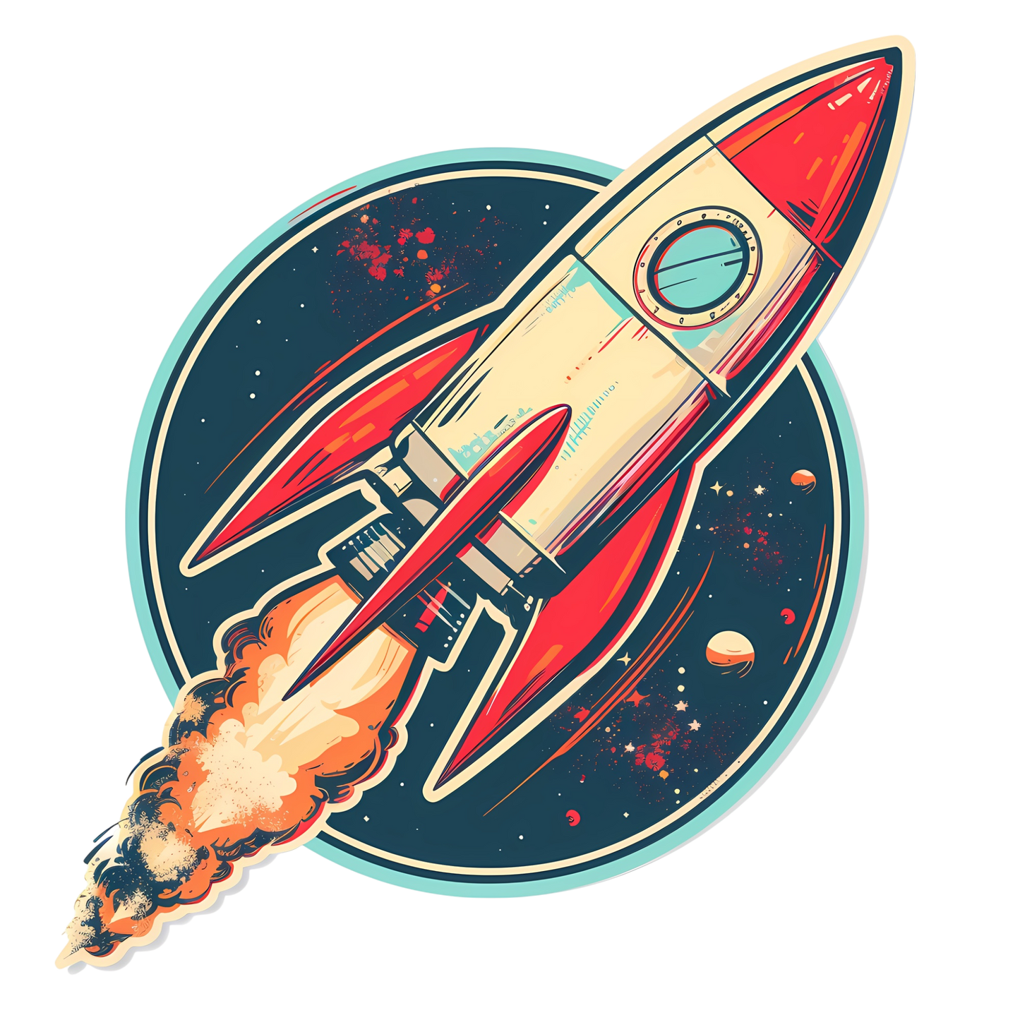 Atomic Age Spacecraft Stickers