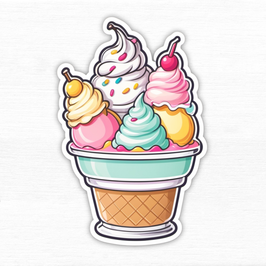 Pastel Ice Cream Suandae Vinyl Sticker