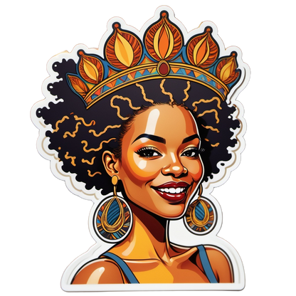 Radiant Afro Queen – HBCU Pride Vinyl Sticker