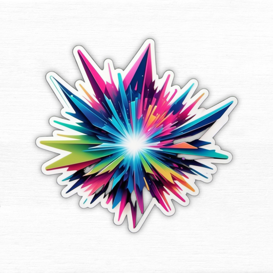 Futurist Color Quartz – Abstract Prism-Shard Vinyl Sticker