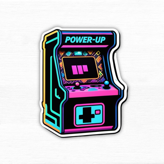 Retro Arcade Power-Up Vinyl Sticker