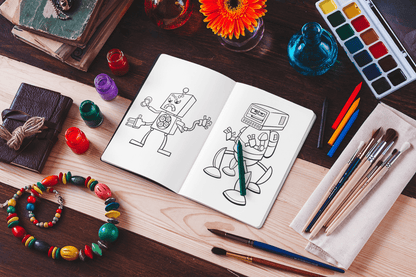 Robot Coloring Book for Kids - Harris Creative Designs