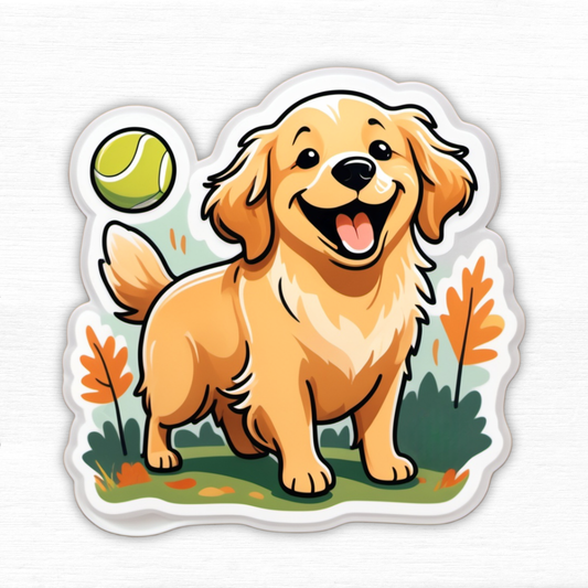 Golden Retriever Vibes: Happy Pup Vinyl Sticker