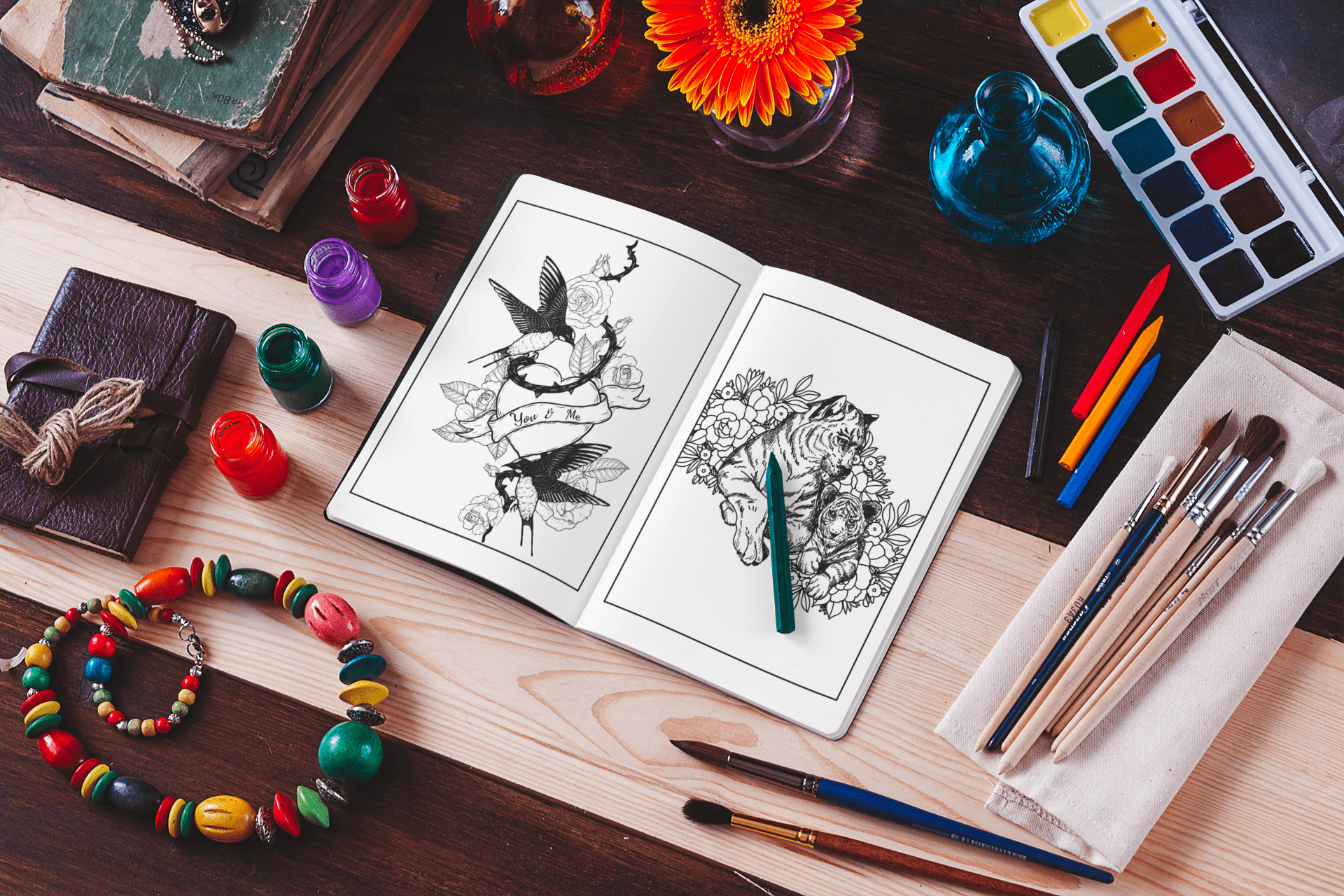 Tattoo Coloring Book for Adults - Harris Creative Designs